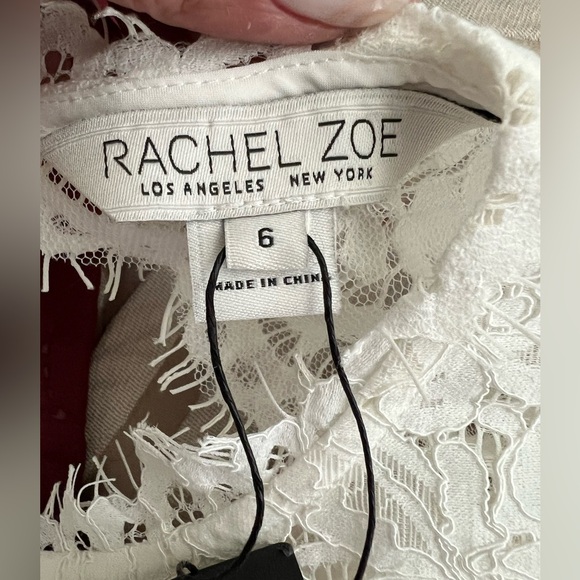 Rachel Zoe Dress - Estelle Back Cut-Out white maxi gown Size 6 all over lace NWT - Picture 13 of 16